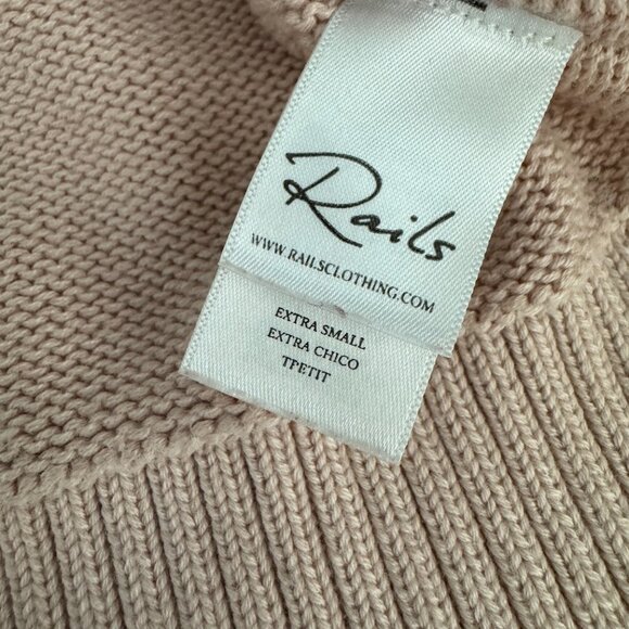 Rails Erin Sweater Knit Crewneck Blush Pink Cotton Blend Lightweight Pullover XS - Picture 10 of 14